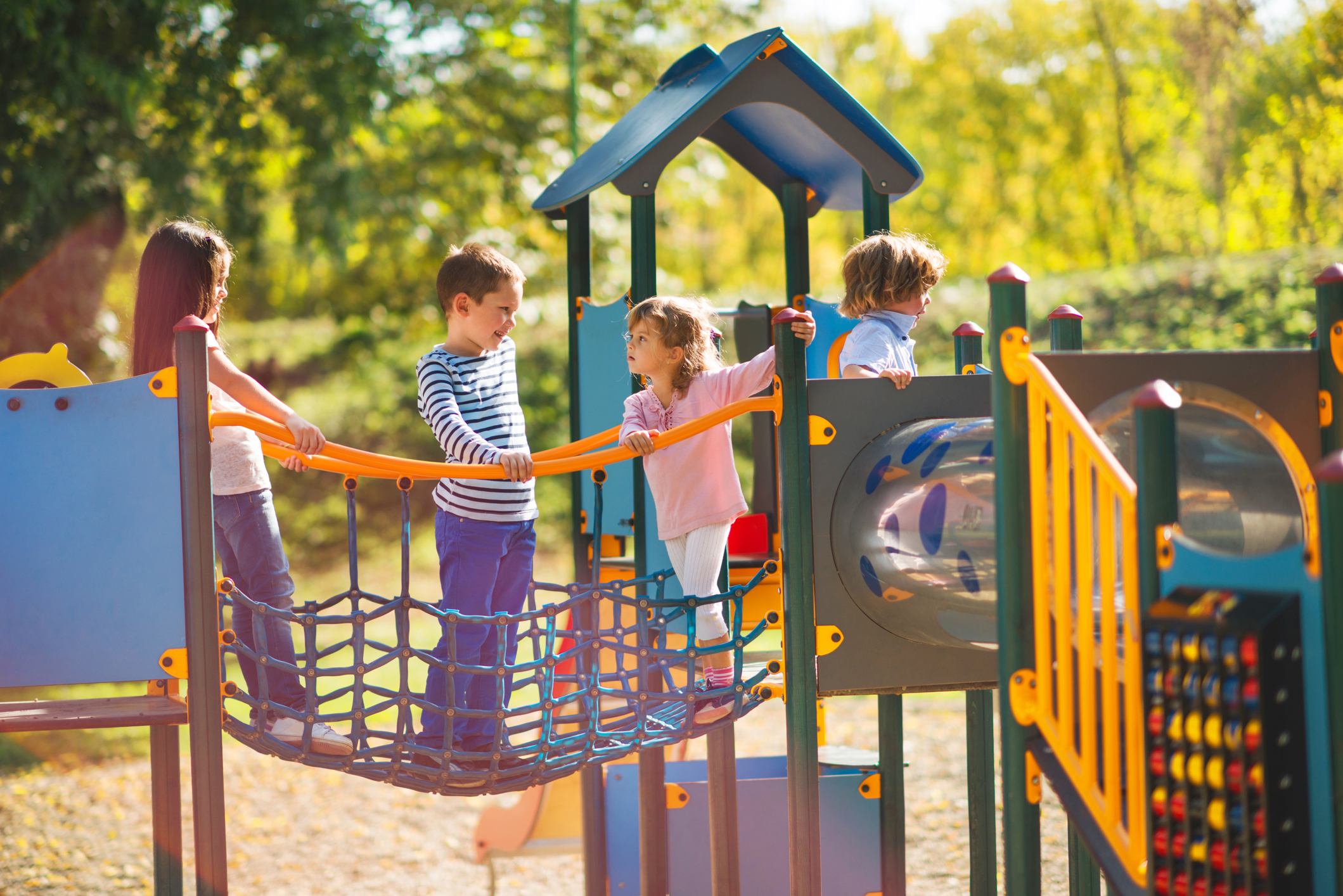 Children playing together on a playground
