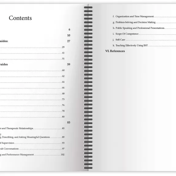 Consulting Supervisor's Workbook Contents Page Image