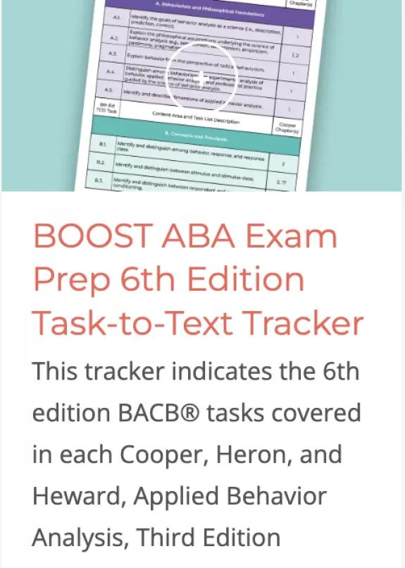 BOOST ABA Exam Prep 6th ed tracker