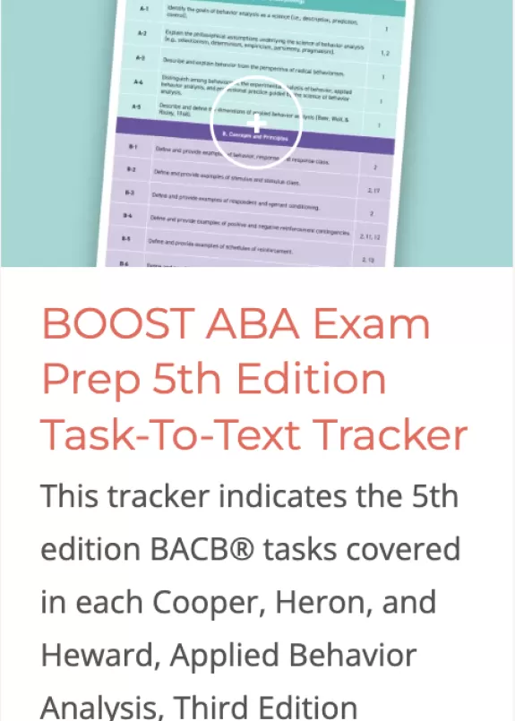 BOOST ABA Exam Prep 5th ed task tracker