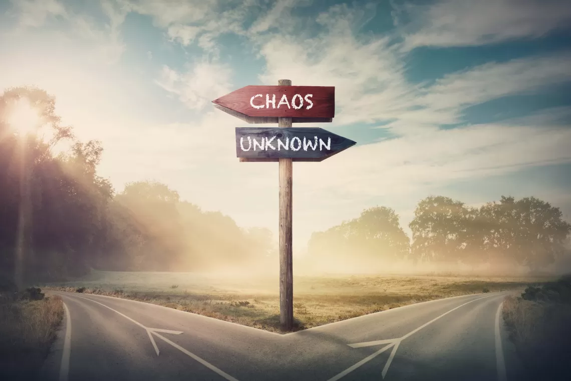 Cross road with Chaos and Unknown directions
