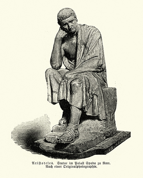 Sketch of statue of thinking man