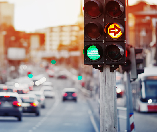 Traffic light and Busy intersection 