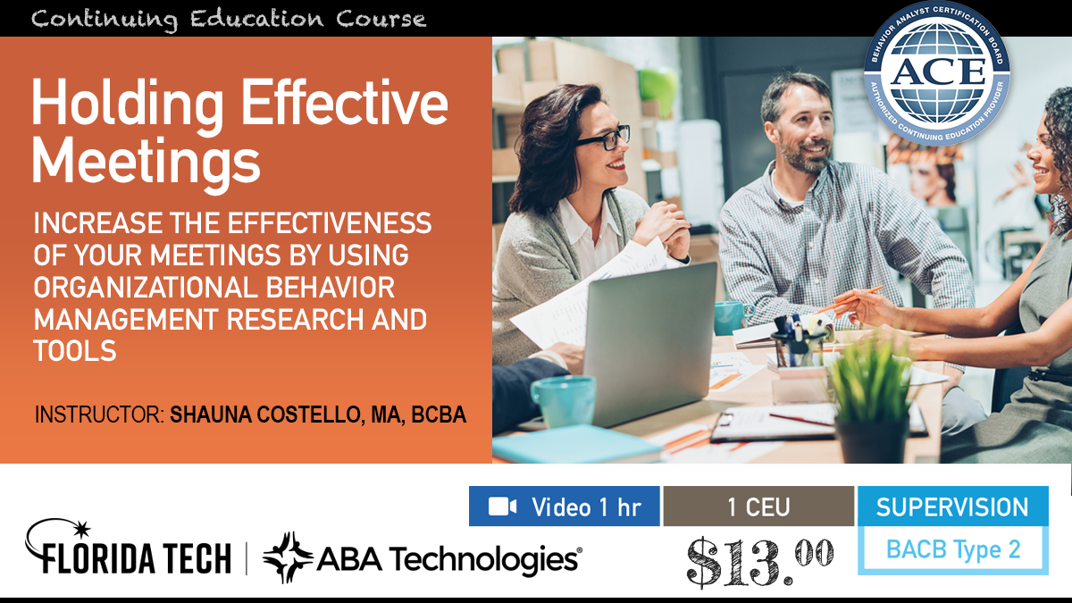 Holding Effective meetings Continuing education ad