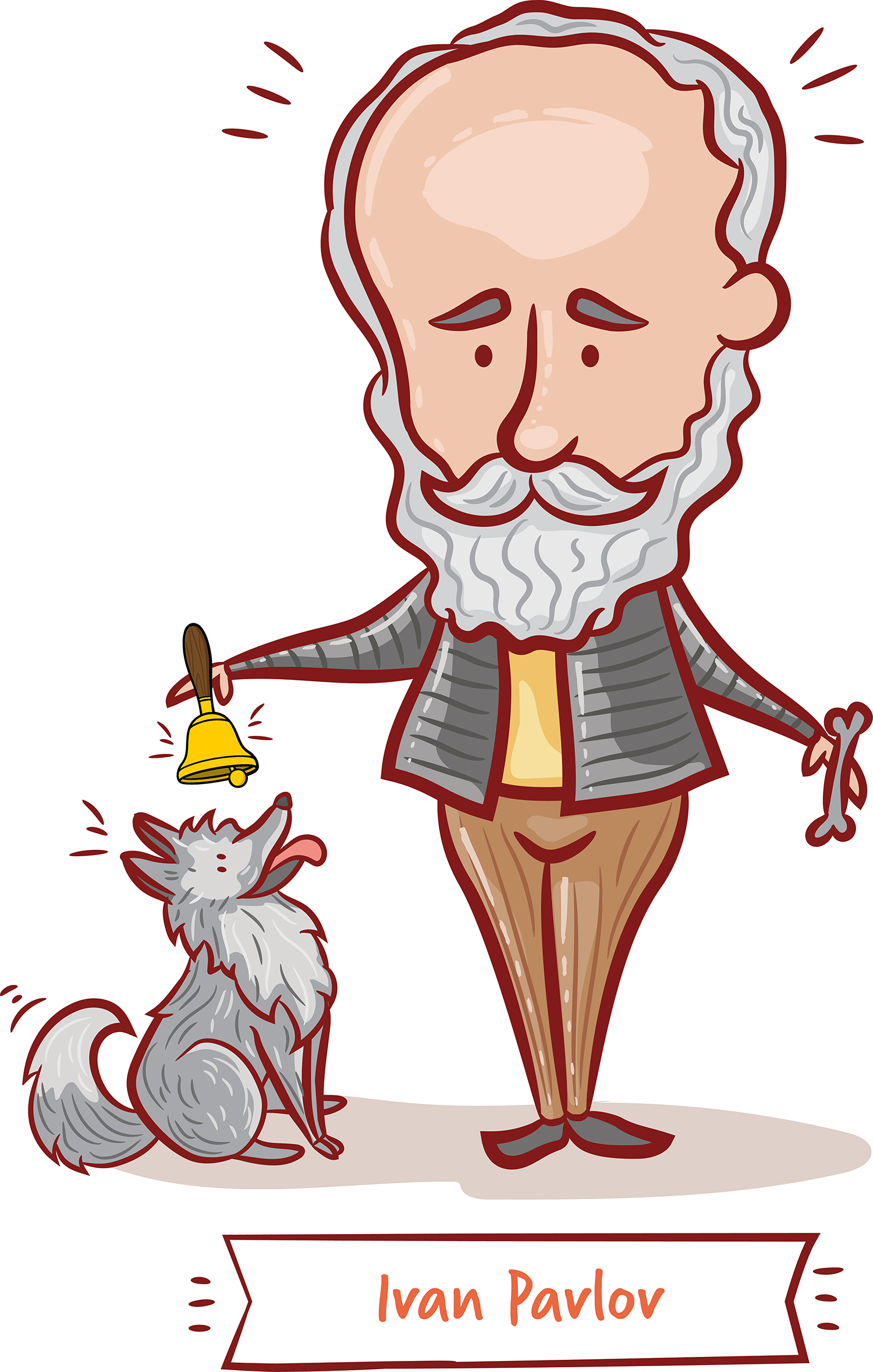 Ivan Pavlov with bell and dog