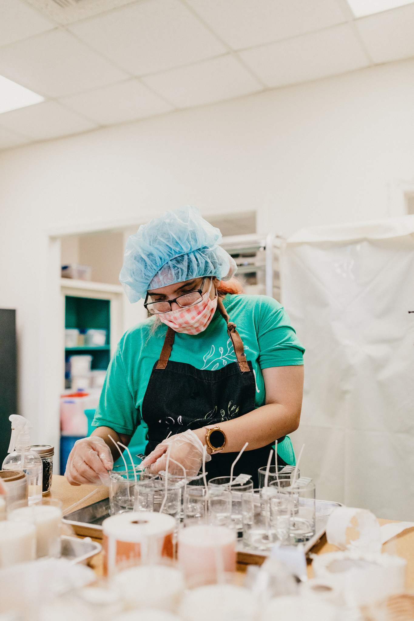 Blossom artisan making candles