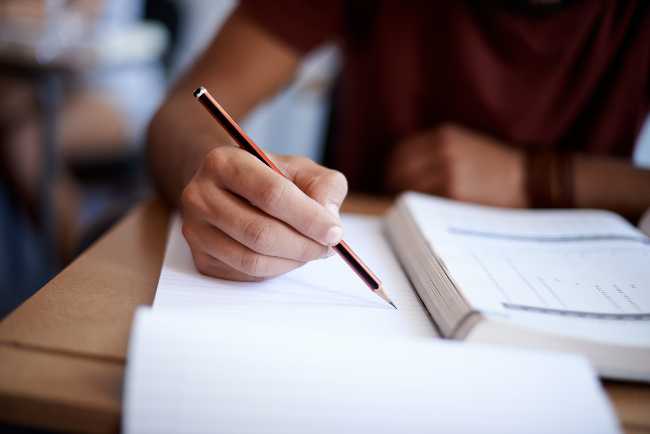 A person taking a practice exam