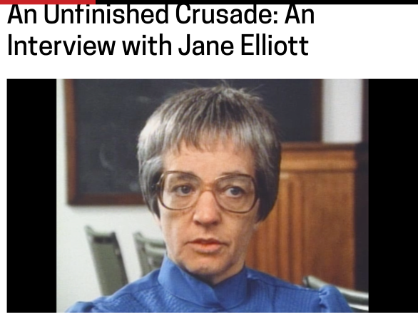 Screenshot of interview with Jane Elliot