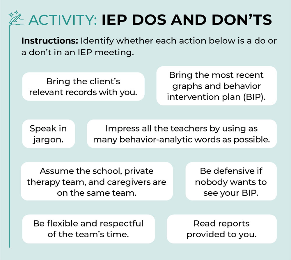 IEP dos and donts