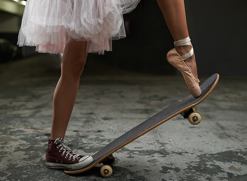 Skateboarding or Ballet