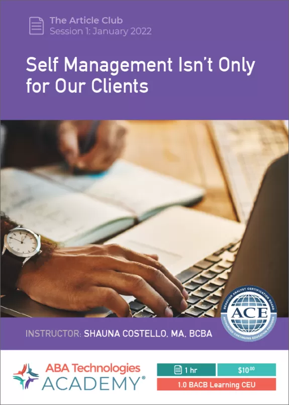 Article Club Self Management Isn't Only for Our Clients