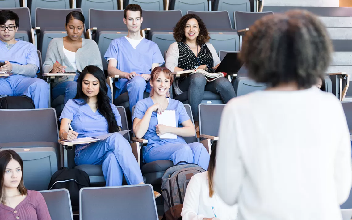 Medical students in class