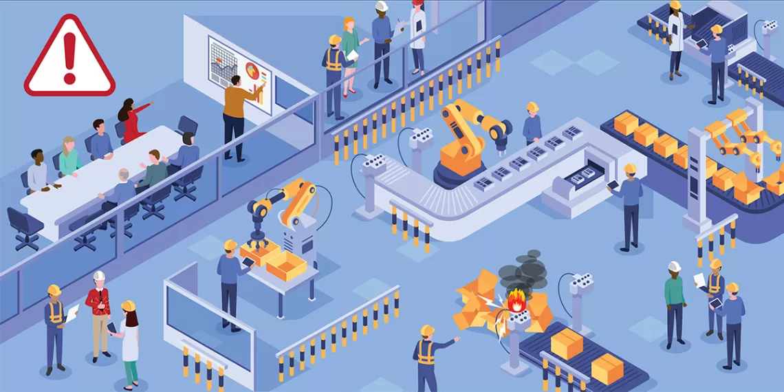 Cartoon people working construction