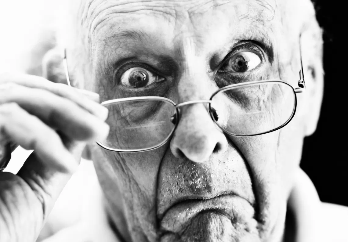 Elderly Man Surprised Look