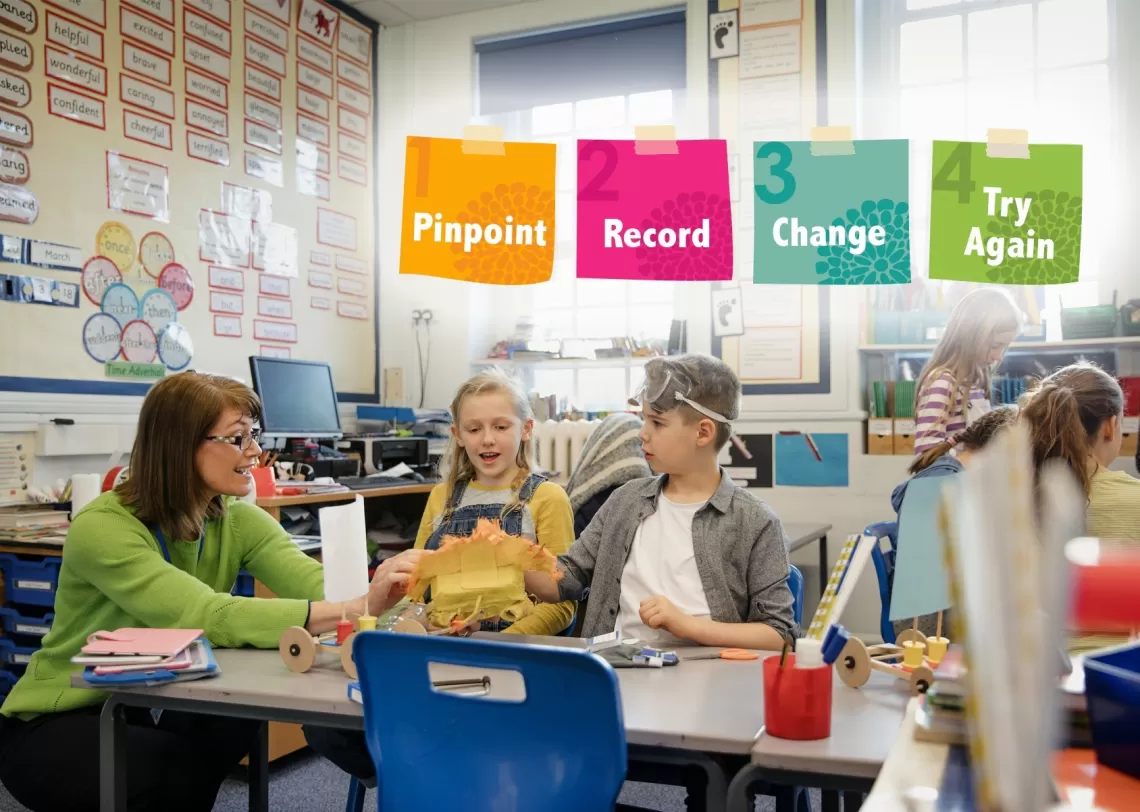 A teacher in a classroom with children doing various activities