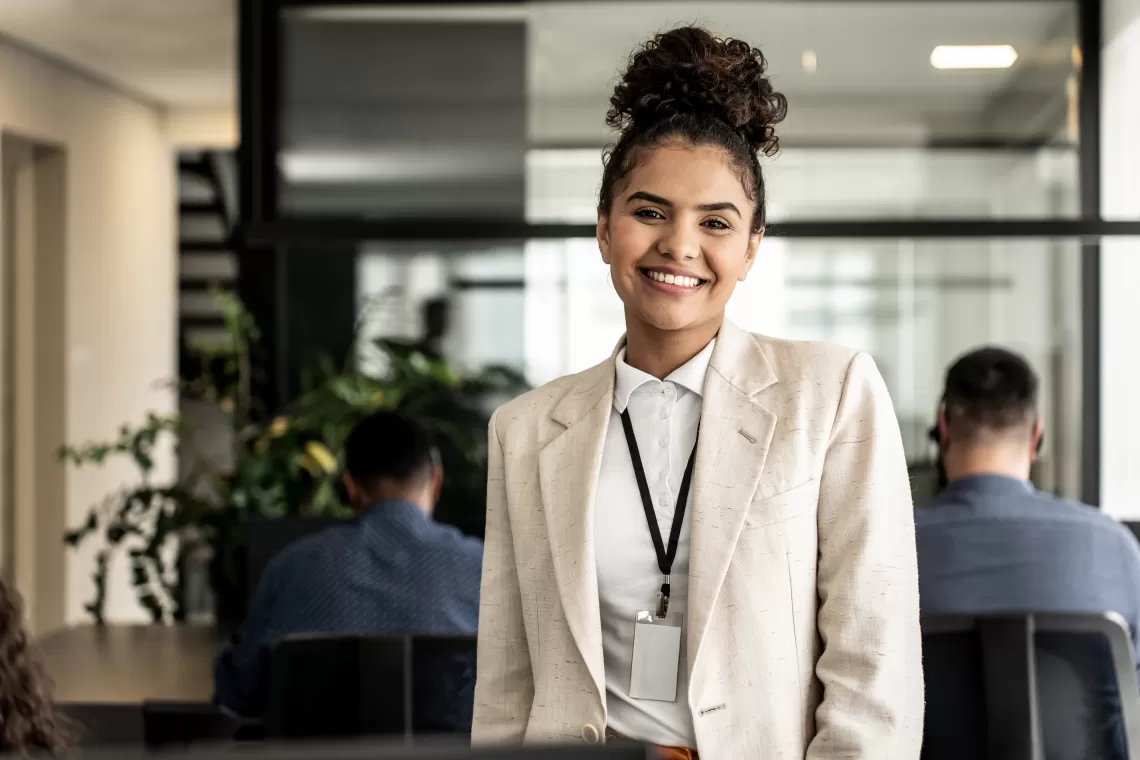 A young woman proud to become a supervisor