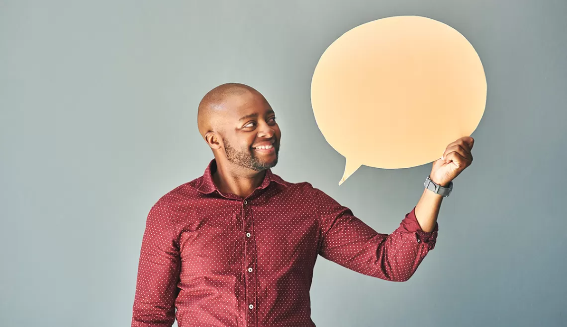 Man with Speech Bubble