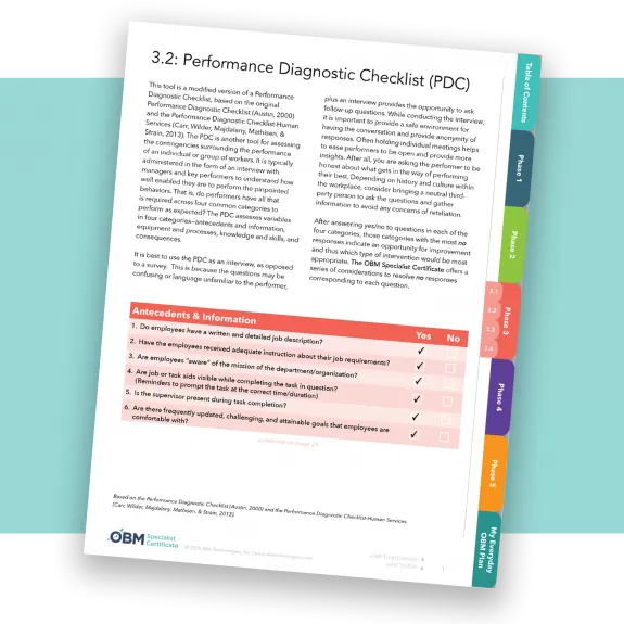 Performance Diagnostic Checklist