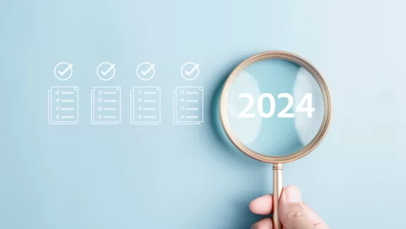 2024 with magnifying glass