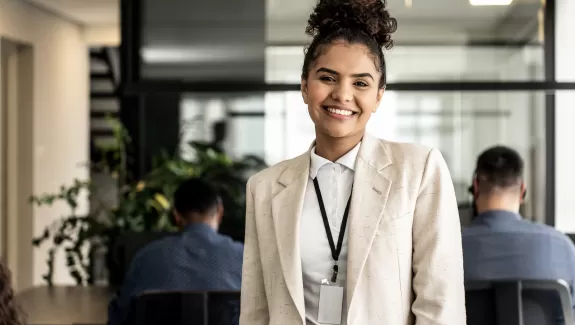 A young woman proud to become a supervisor