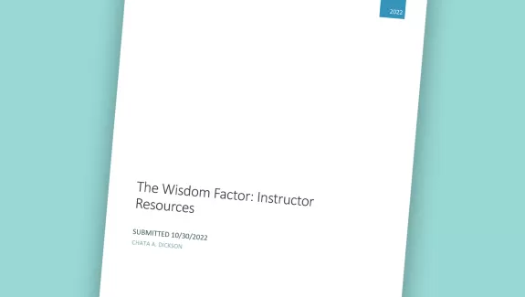The Wisdom Factor Teacher Resources.