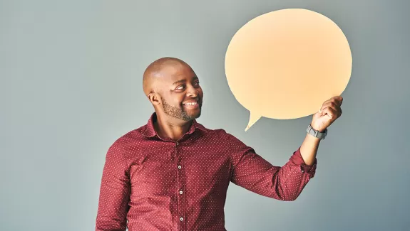 Man with Speech Bubble