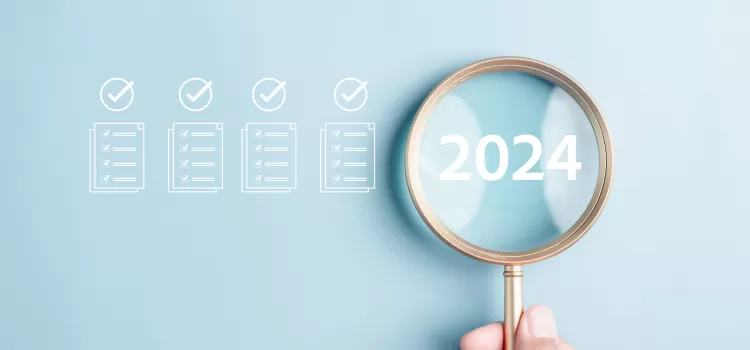 2024 with magnifying glass