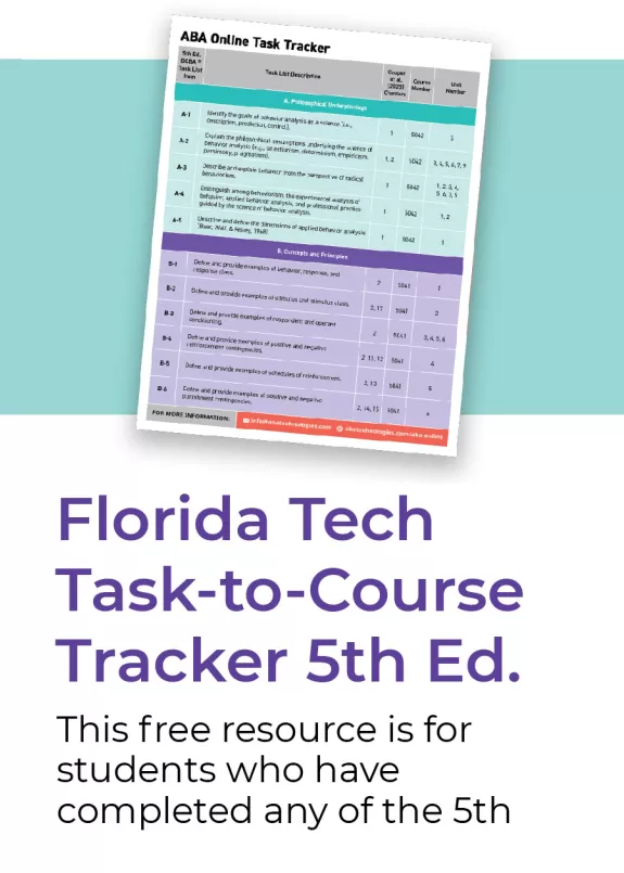 5th edition task list task to aba online program course number to cooper book chapter tracker