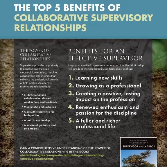 Building and Sustaining Relationships Supervisor Mentor Infographic Chapter 1 part 1
